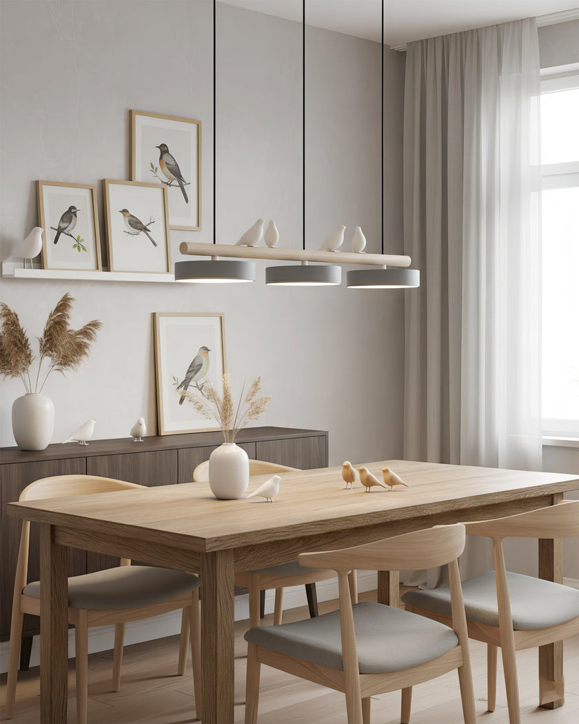 Scandinavian Bird Resin Linear Pendant Lamp