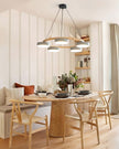 Modern Bird Resin Wood Ring Chandelier
