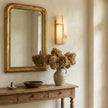 Modern Alabaster Brass Wall Light