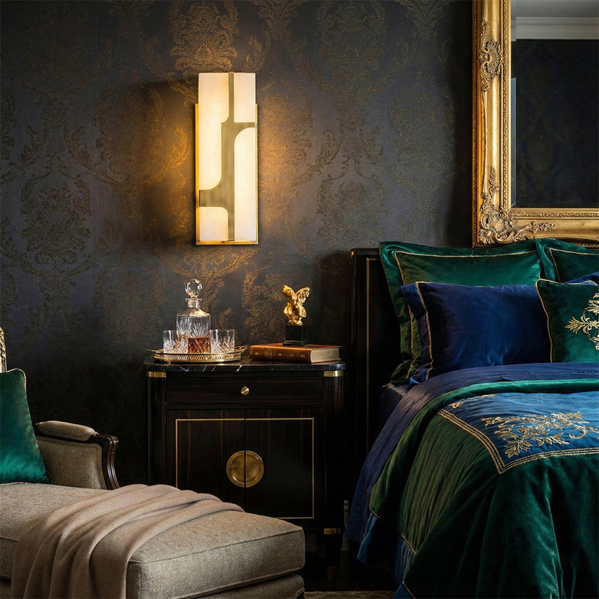 Modern Alabaster Brass Wall Light