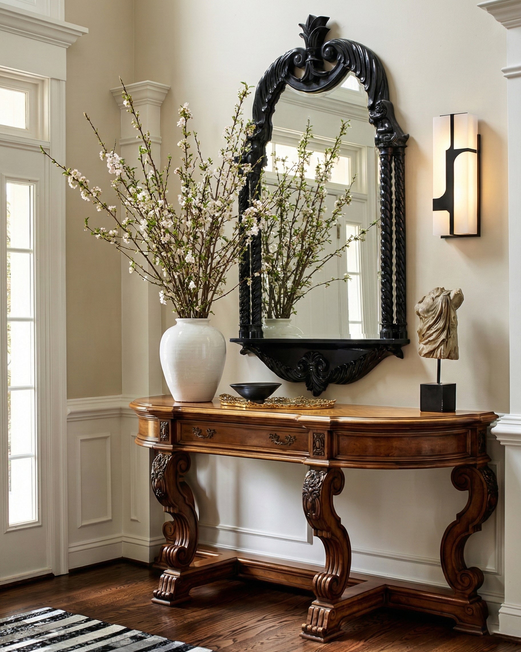 Modern Alabaster Brass Wall Light