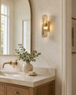 Fluted Amber Glass Wall Sconce