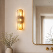 Fluted Amber Glass Wall Sconce
