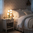 Art Deco Orchid Pattern Metal Table Lamp