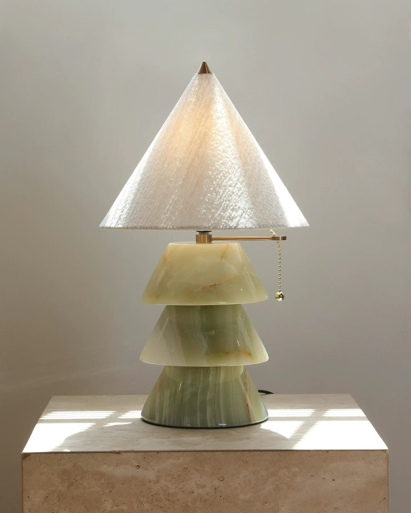 Calvrane Marble Pyramid Table Lamp