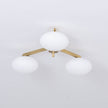 Art Deco Brass & Opal Glass Ceiling Lamp