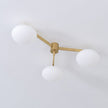 Art Deco Brass & Opal Glass Ceiling Lamp