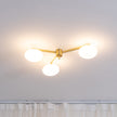 Art Deco Brass & Opal Glass Ceiling Lamp