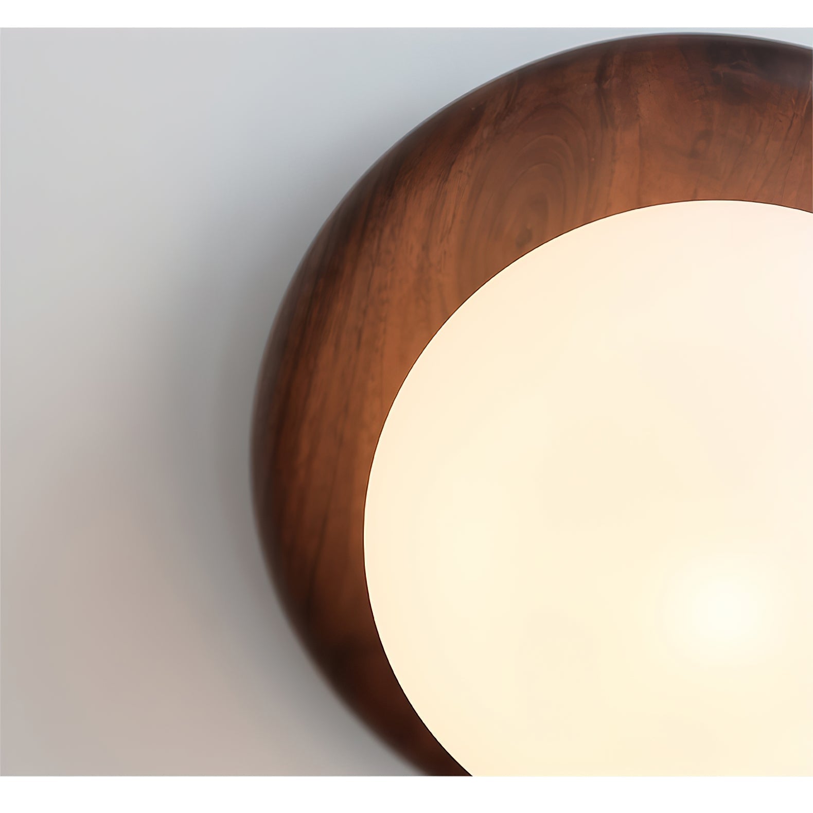 Wood & Glass Disk Wall Light with Pull Chain