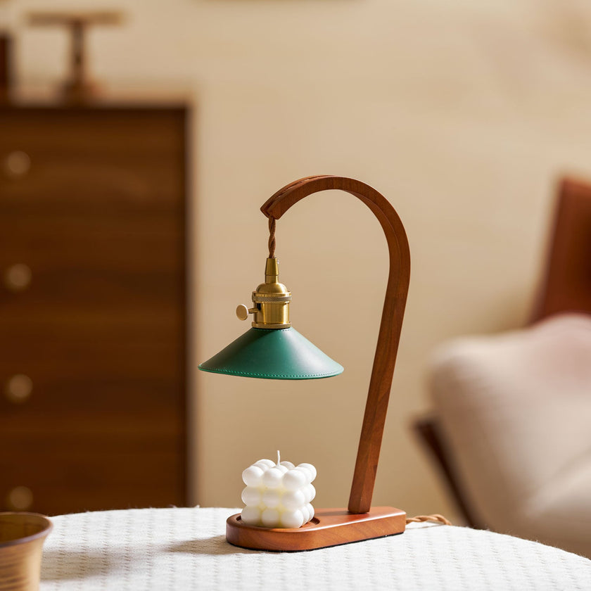 Wood Art Deco Candle Warmer Lamp