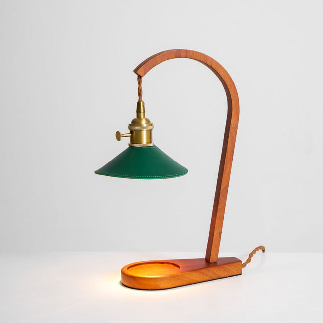 Wood Art Deco Candle Warmer Lamp
