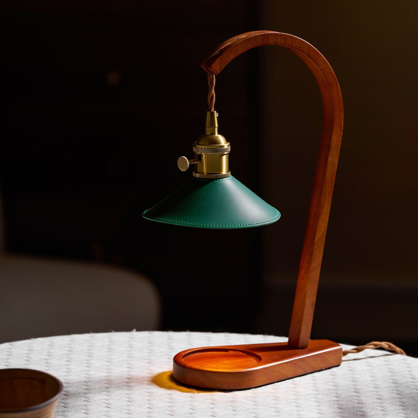 Wood Art Deco Candle Warmer Lamp