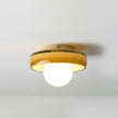 Glass Orb and Metal Disc Ceiling Light