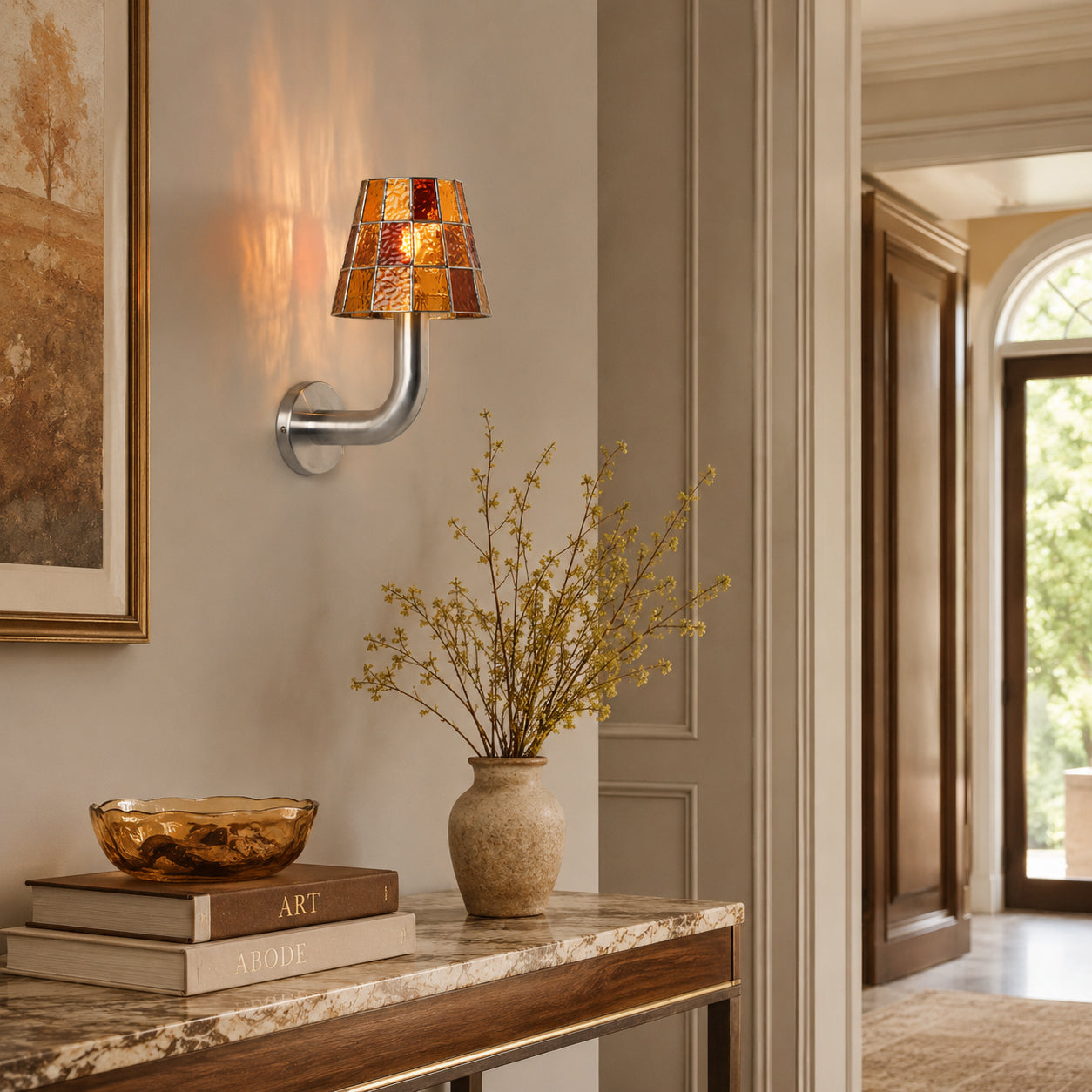 Calvrane Glass Mosaic Wall Sconce