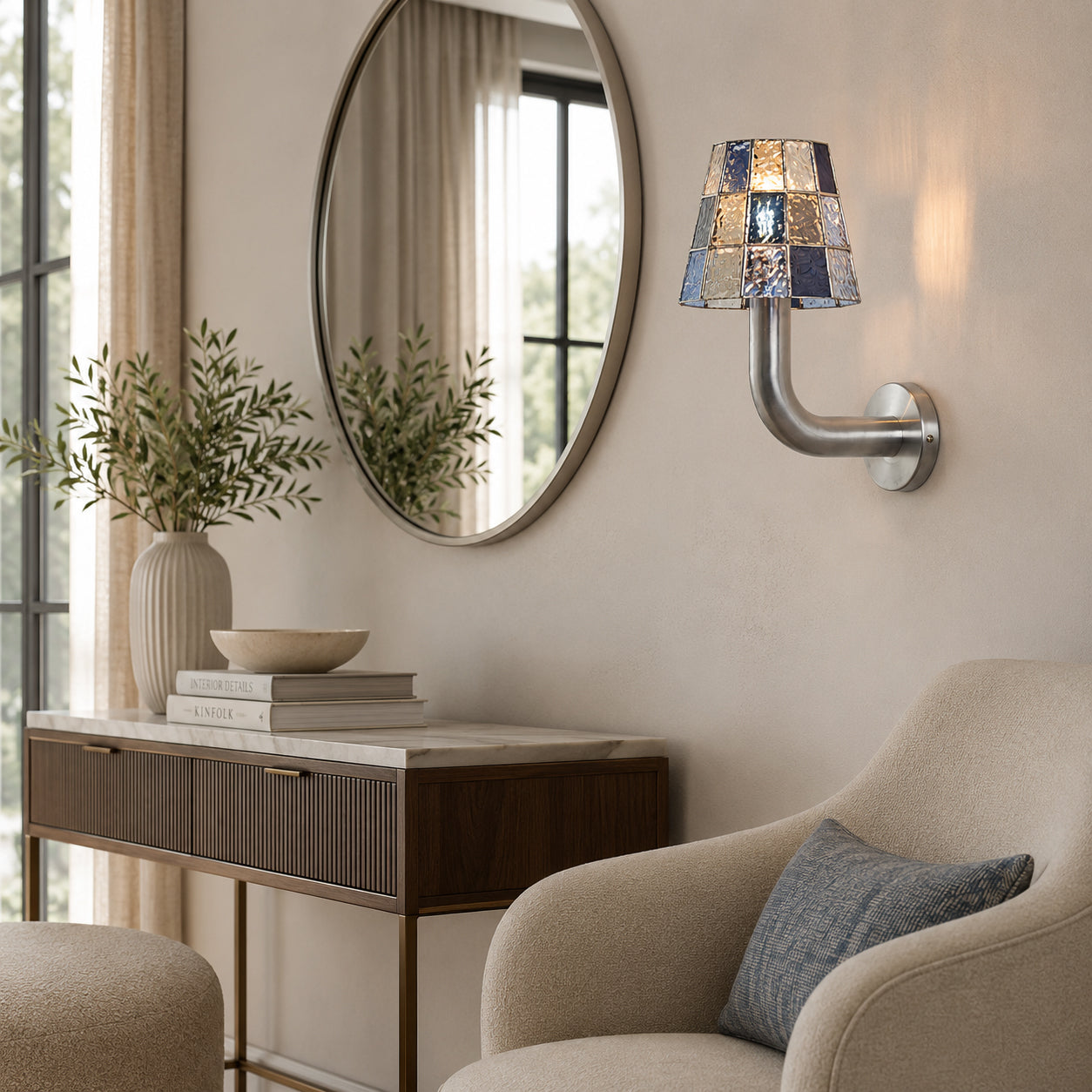 Calvrane Glass Mosaic Wall Sconce
