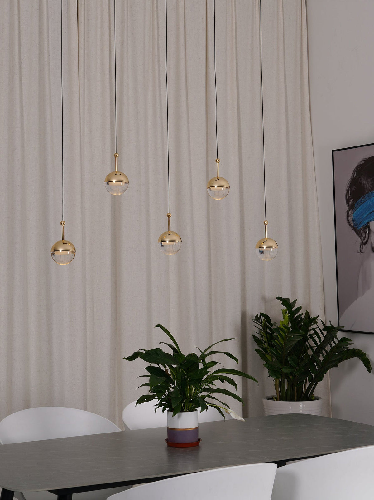 Glass Orb Cascade Chandelier