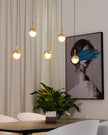 Glass Orb Cascade Chandelier