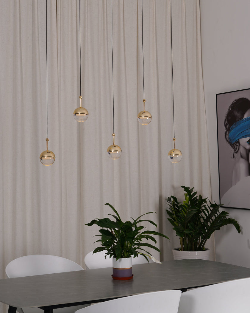 Glass Orb Cascade Chandelier