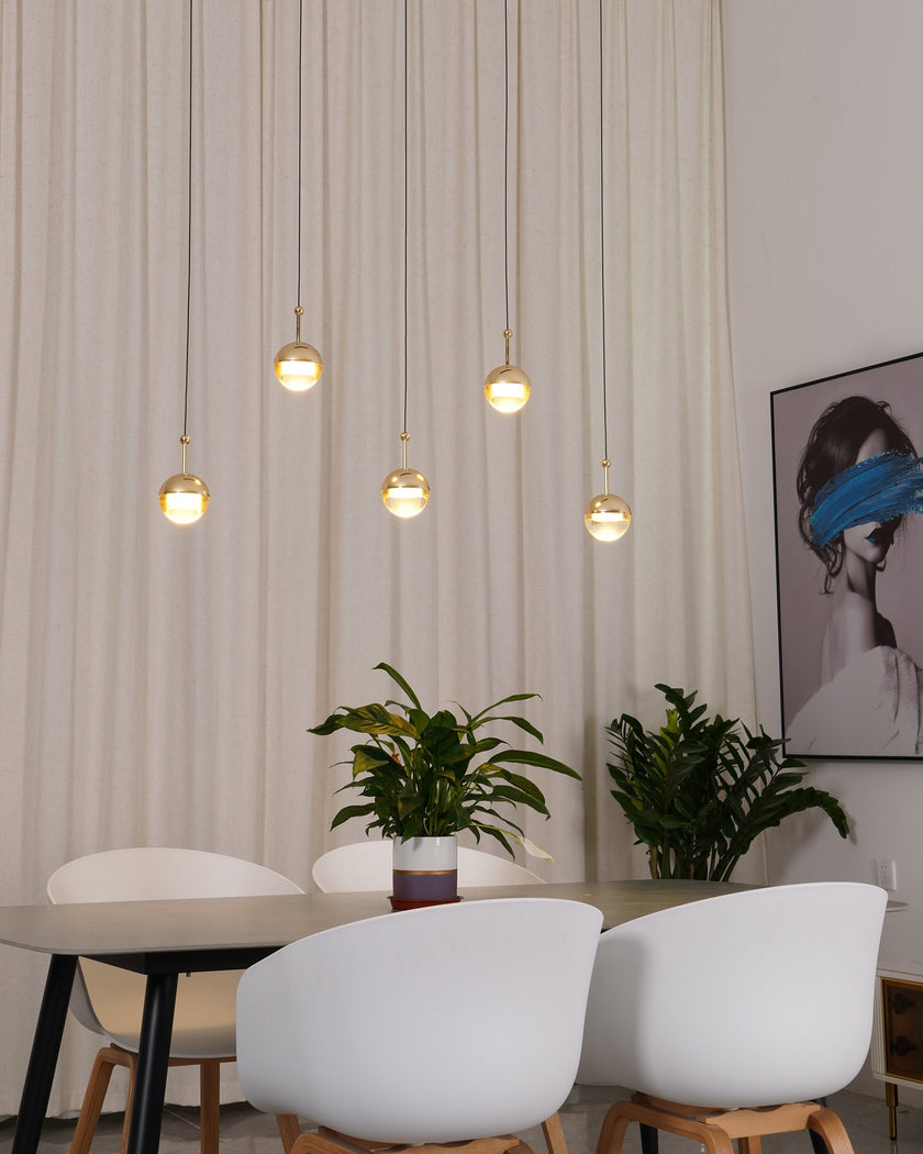 Glass Orb Cascade Chandelier
