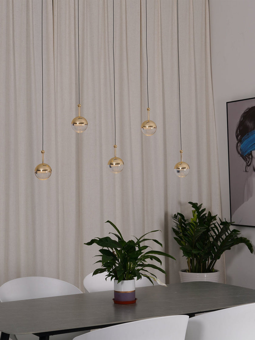 Glass Orb Cascade Chandelier