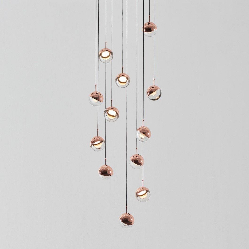 Glass Orb Cascade Chandelier