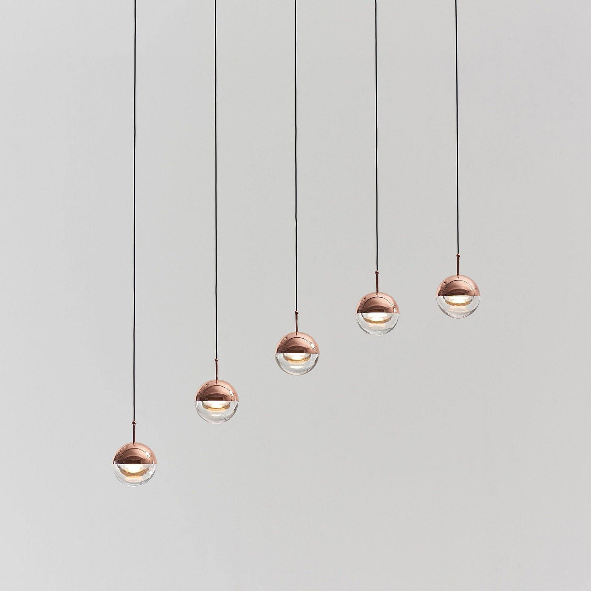 Glass Orb Cascade Chandelier