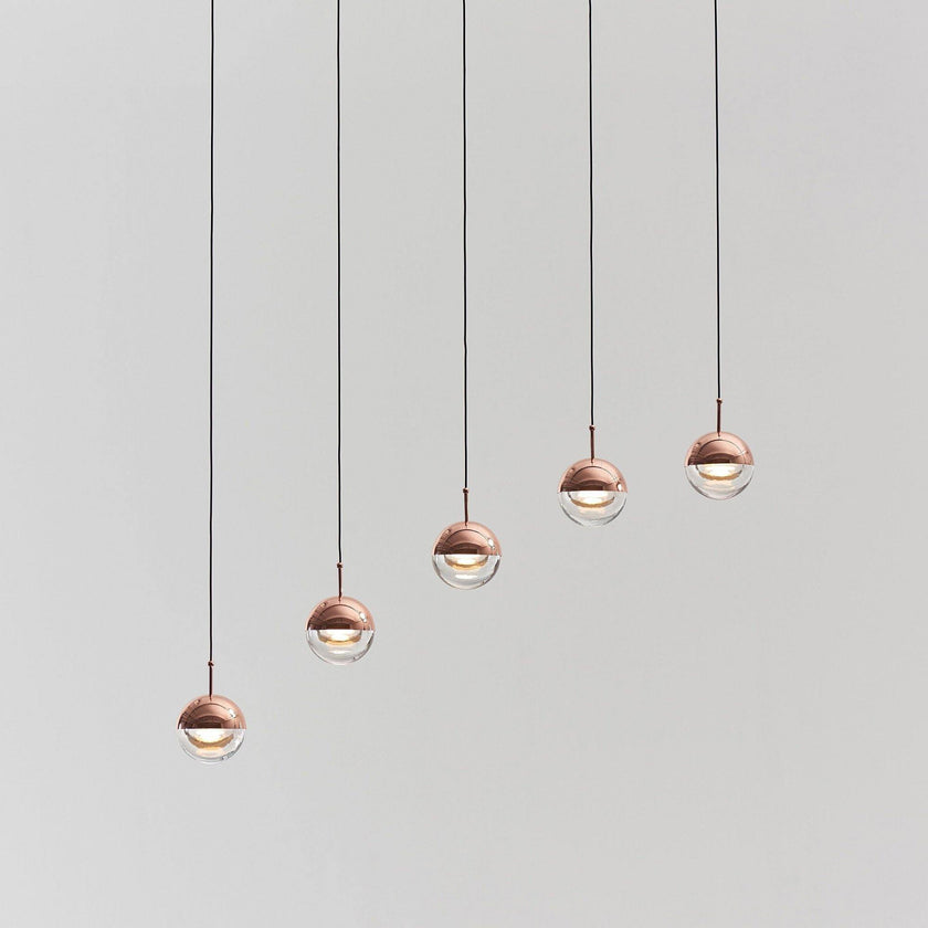 Glass Orb Cascade Chandelier