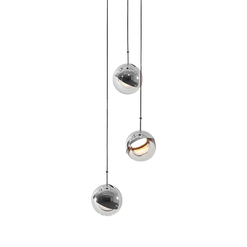 Glass Orb Cascade Chandelier