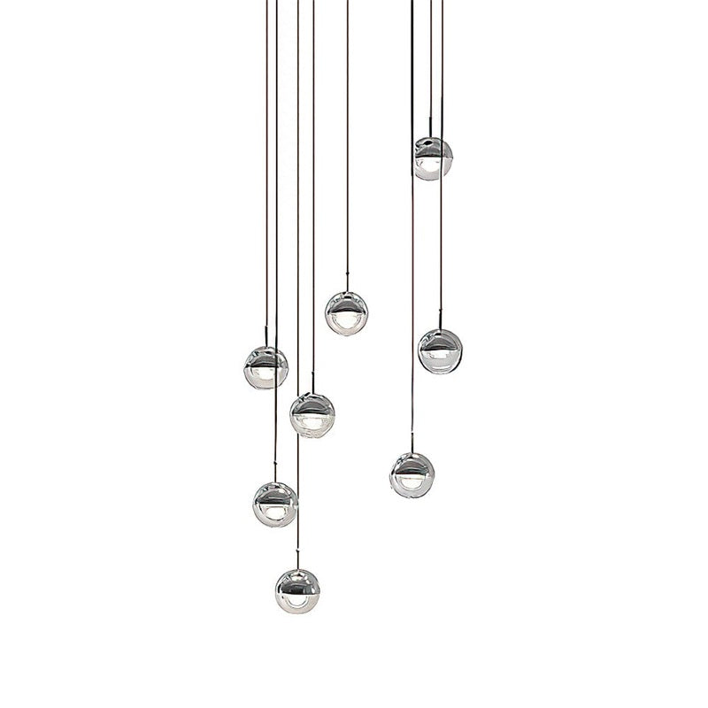 Glass Orb Cascade Chandelier