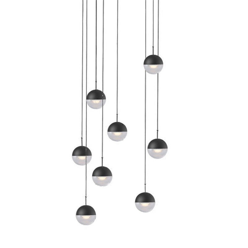 Glass Orb Cascade Chandelier