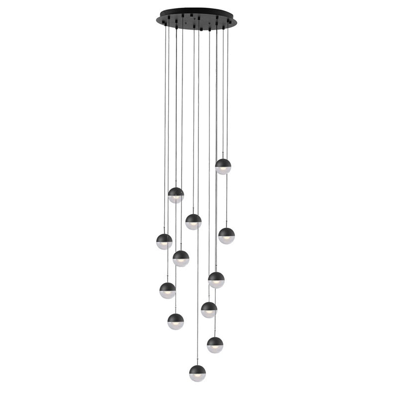 Glass Orb Cascade Chandelier