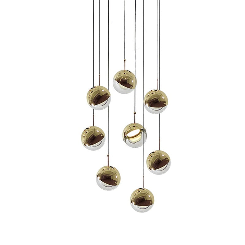 Glass Orb Cascade Chandelier