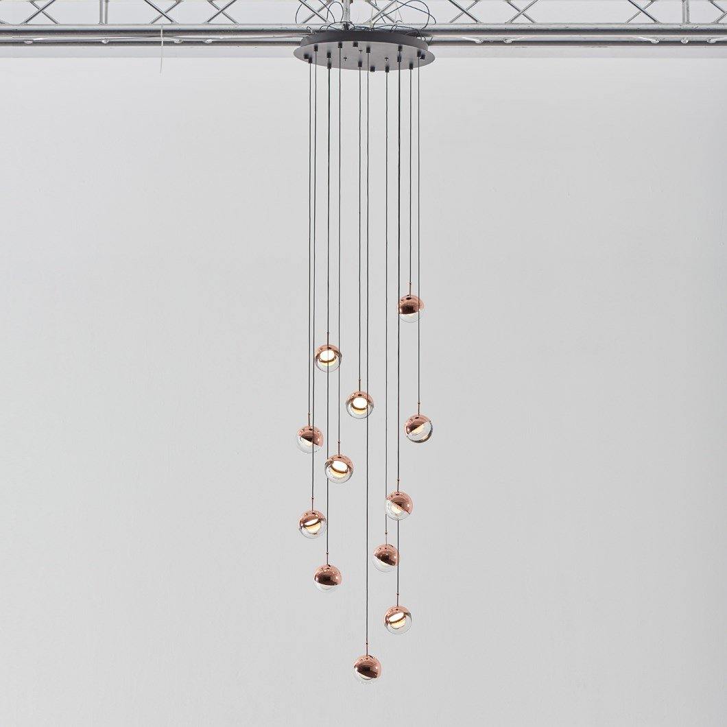 Glass Orb Cascade Chandelier