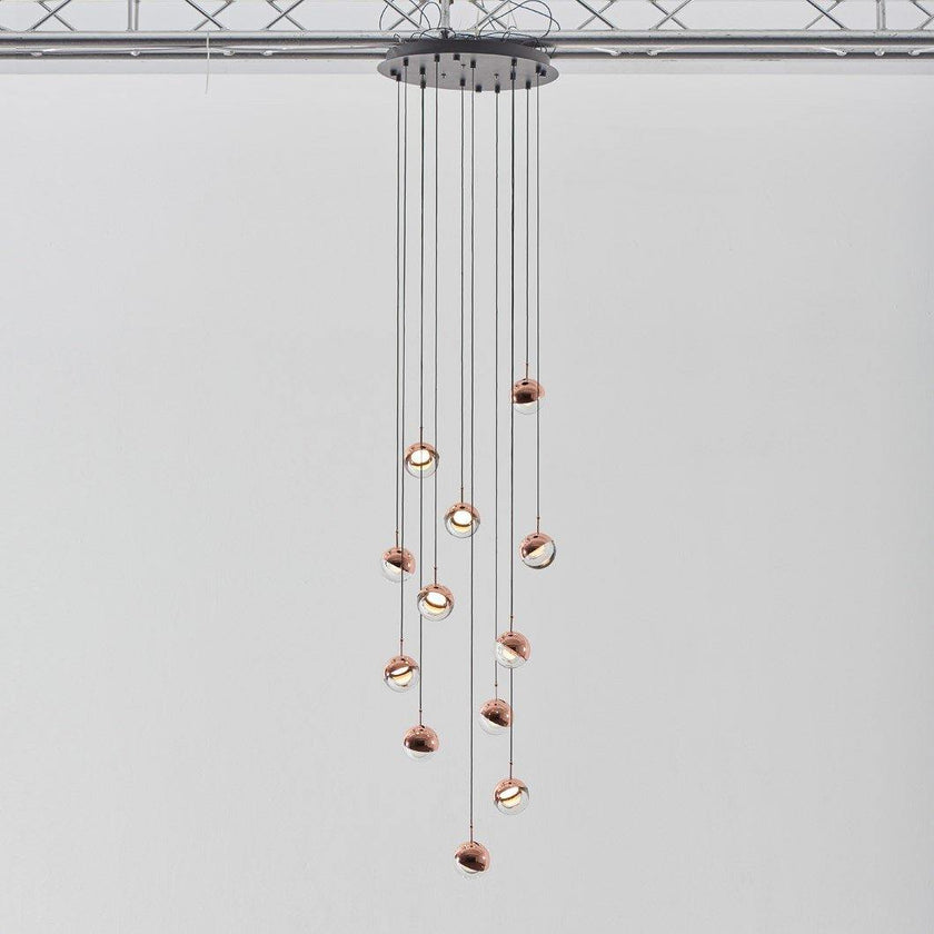 Glass Orb Cascade Chandelier