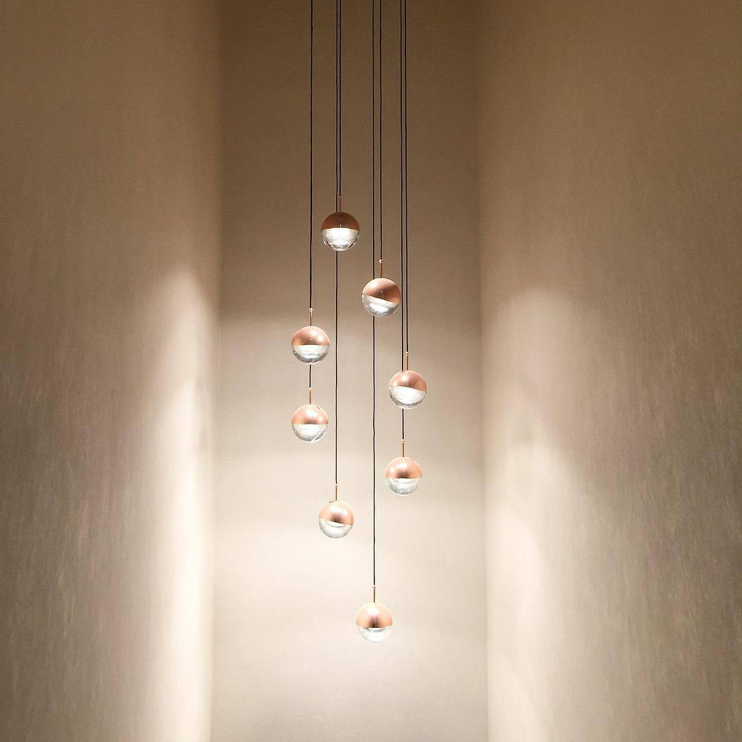Glass Orb Cascade Chandelier