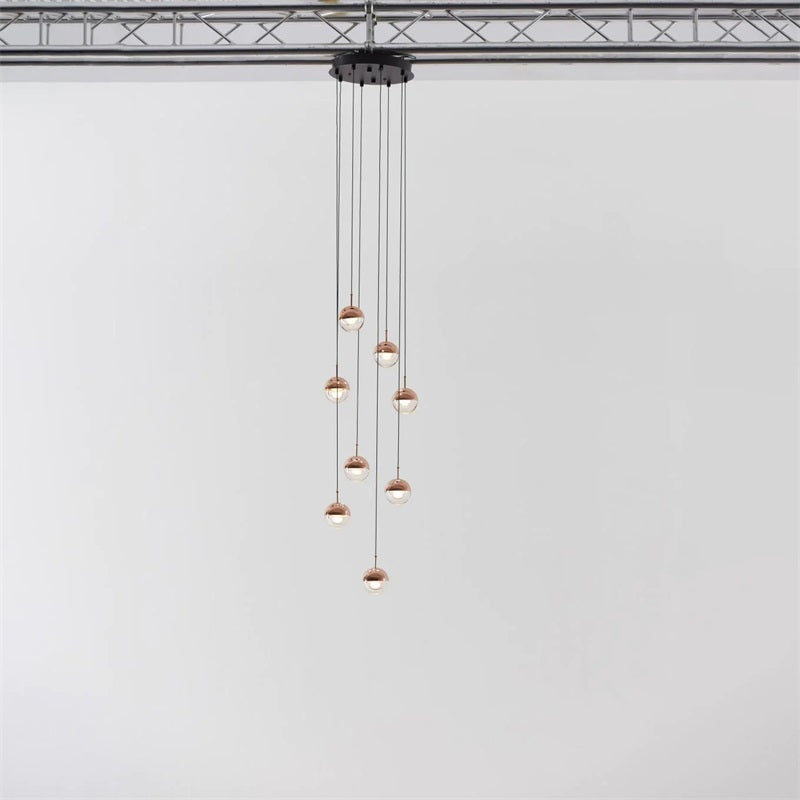 Glass Orb Cascade Chandelier
