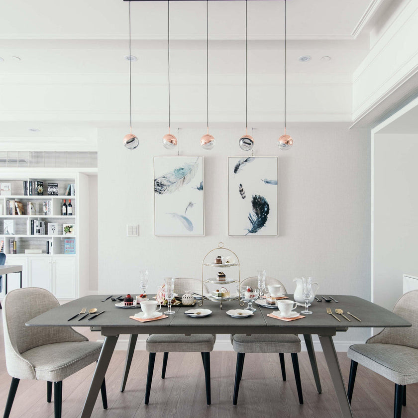Glass Orb Cascade Chandelier
