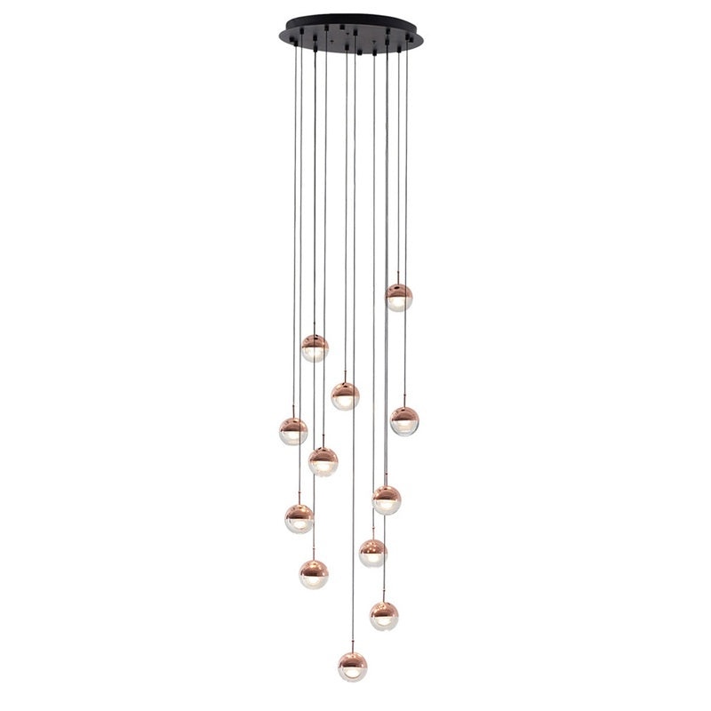 Glass Orb Cascade Chandelier