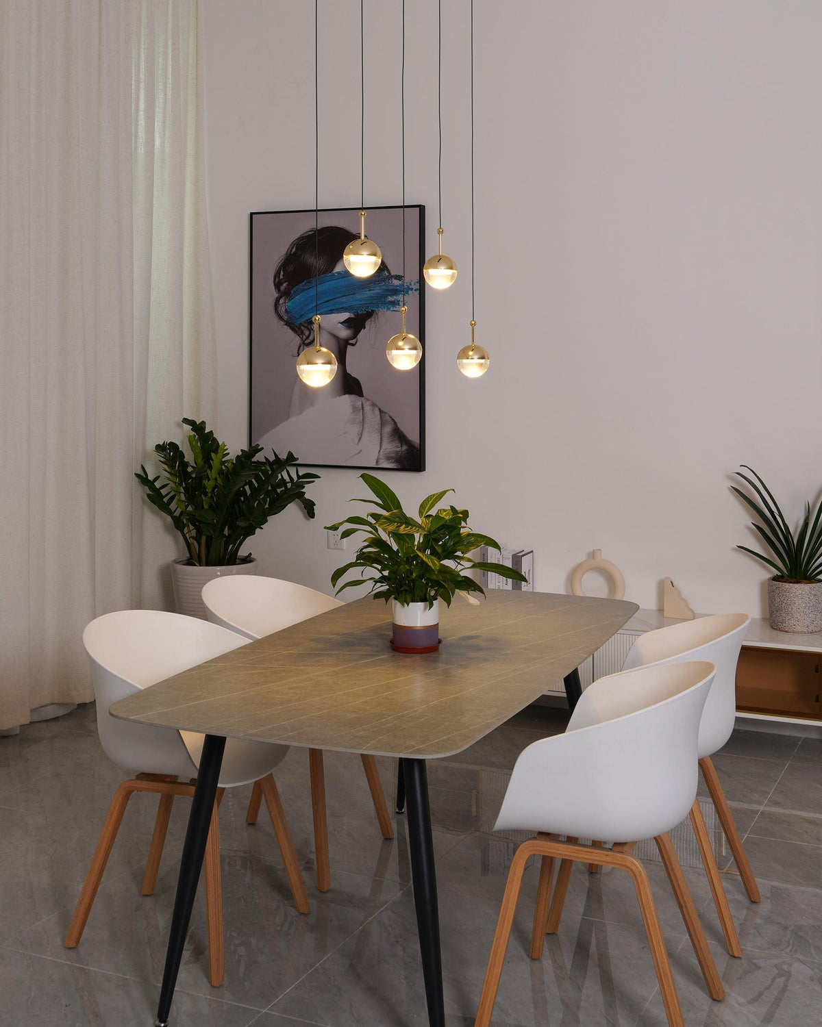 Acrylic Sphere Rotating Pendant Light