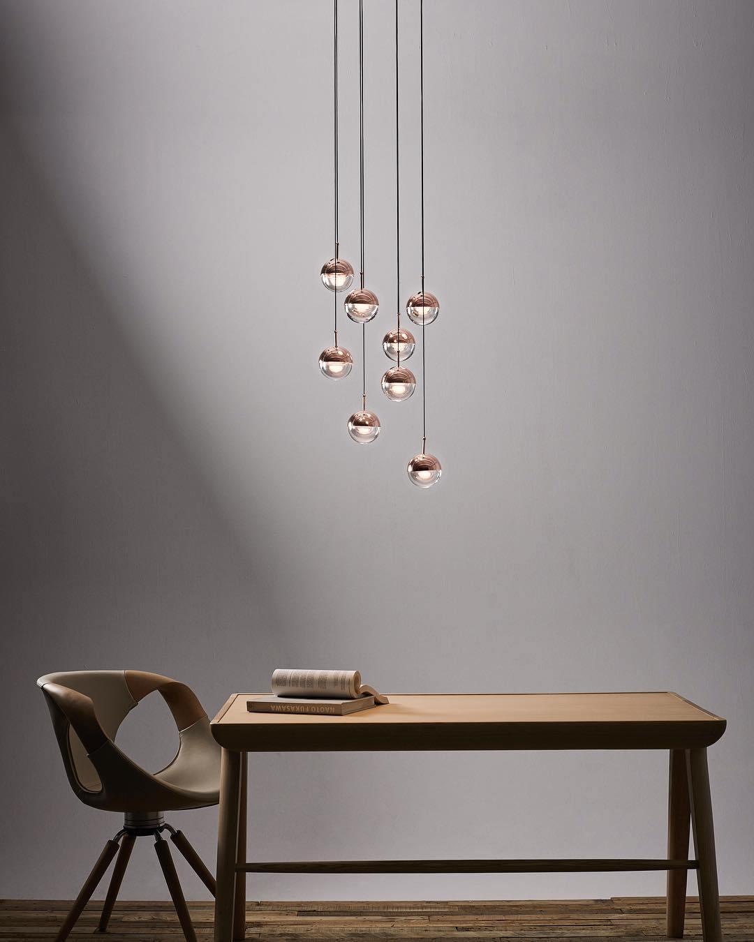 Acrylic Sphere Rotating Pendant Light