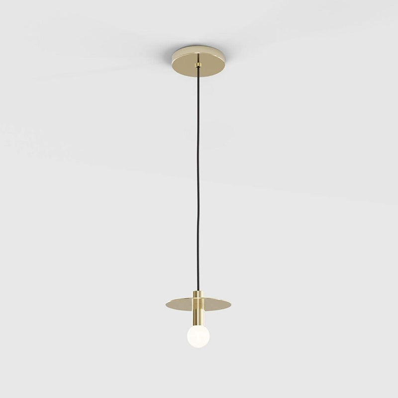Brass Disc Dome Pendant Light