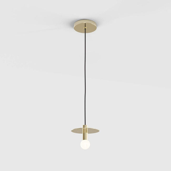 Brass Disc Dome Pendant Light