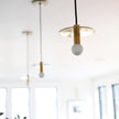 Brass Disc Dome Pendant Light