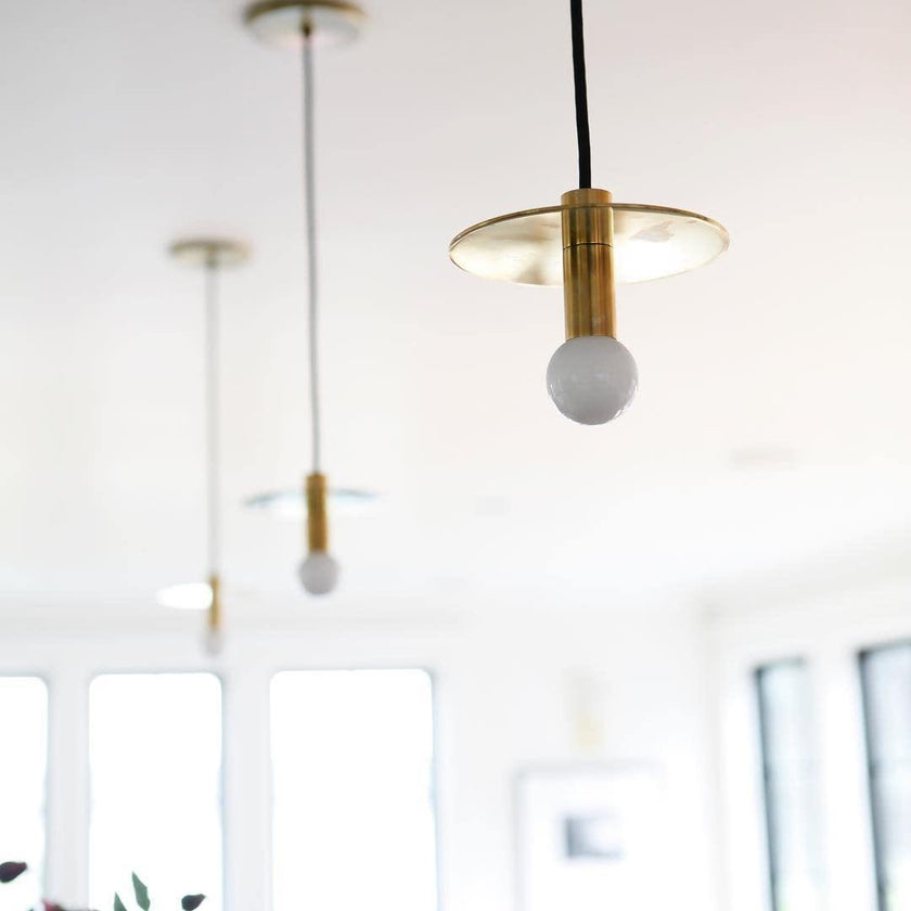 Brass Disc Dome Pendant Light