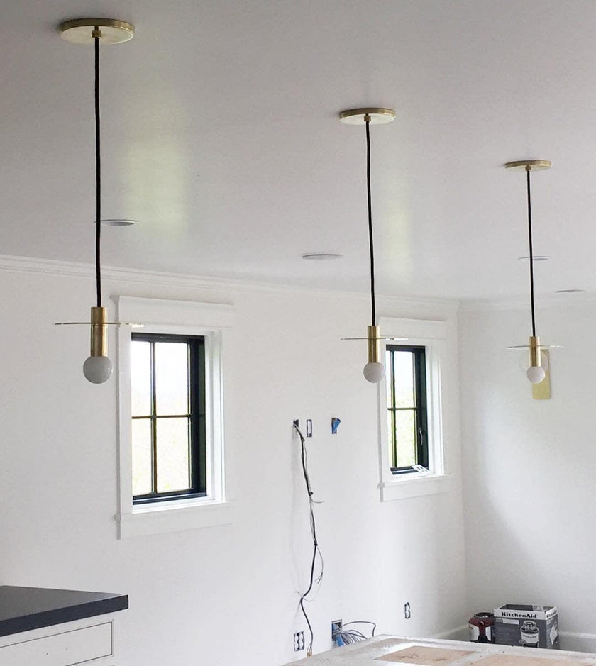 Brass Disc Dome Pendant Light