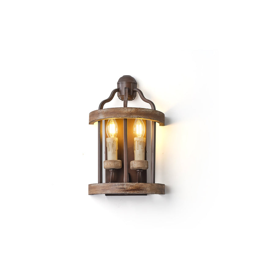 Calvrane Wood Double Candle Wall Sconce