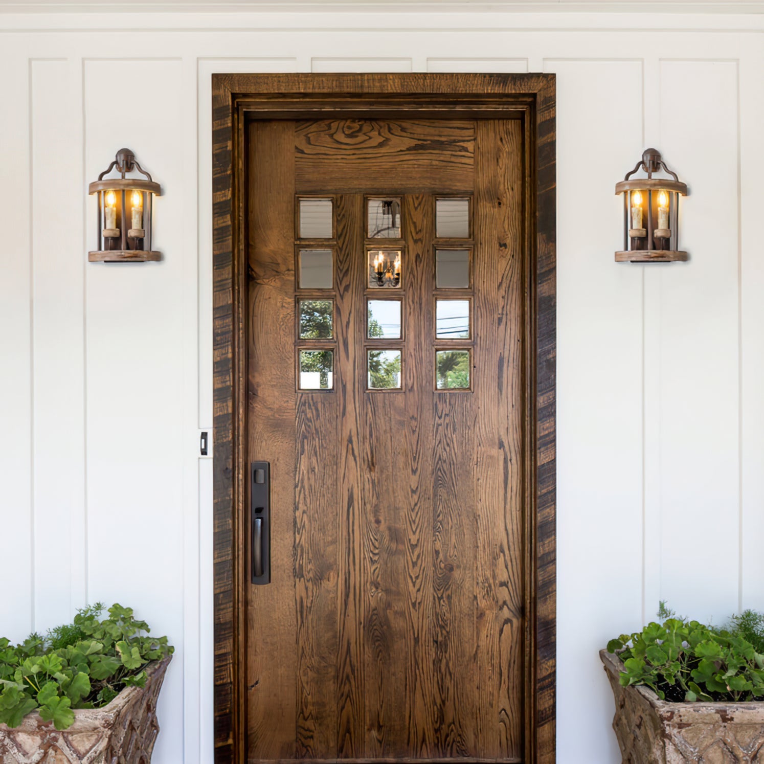 Calvrane Wood Double Candle Wall Sconce