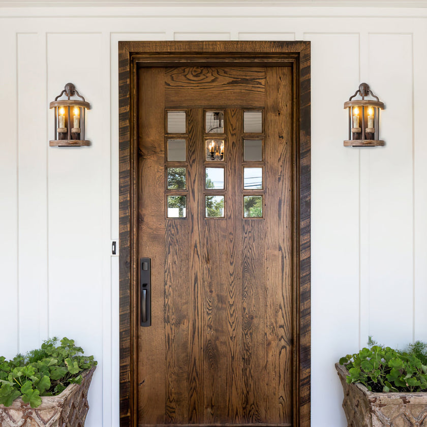 Calvrane Wood Double Candle Wall Sconce