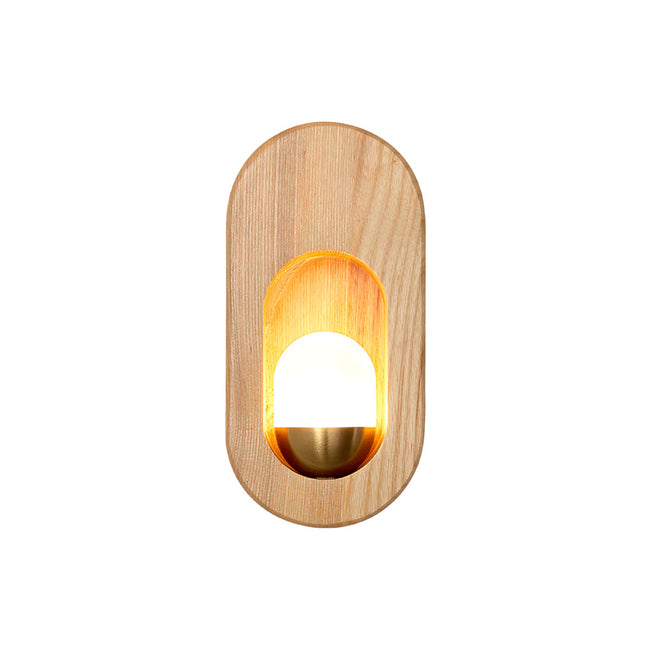 Ash Wood Egg Shade Wall Sconce