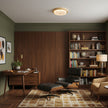 Modern Woodgrain Glass Flush Mount Ceiling Lamp